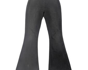 Rock & Roll Denim Cowgirl Black Bargain Bell Pull On Flare Jeans 30x32 Western