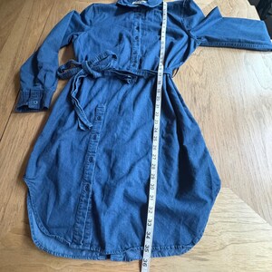 Acne Studios Chambray Shirt Dress Indigo Blue Cotton Belted Asymmetrical M image 6