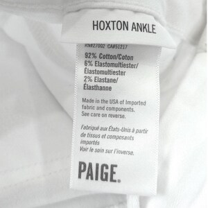 Anthropologie PAIGE Hoxton Ankle White High Rise Ankle Skinny Jeans SIZE 25 image 7