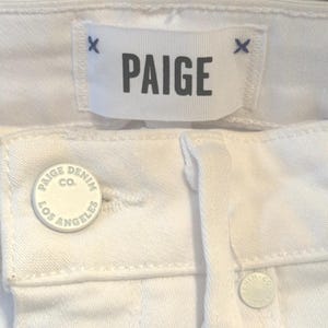 Anthropologie PAIGE Hoxton Ankle White High Rise Ankle Skinny Jeans SIZE 25 image 8