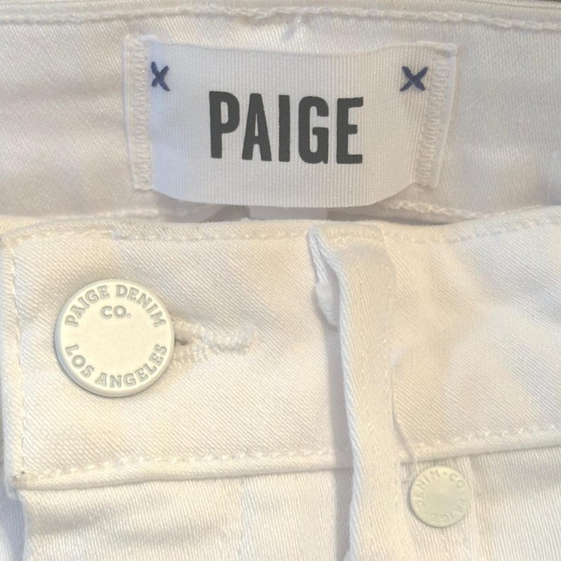 Anthropologie PAIGE Hoxton Ankle White High Rise Ankle Skinny Jeans SIZE 25 image 8