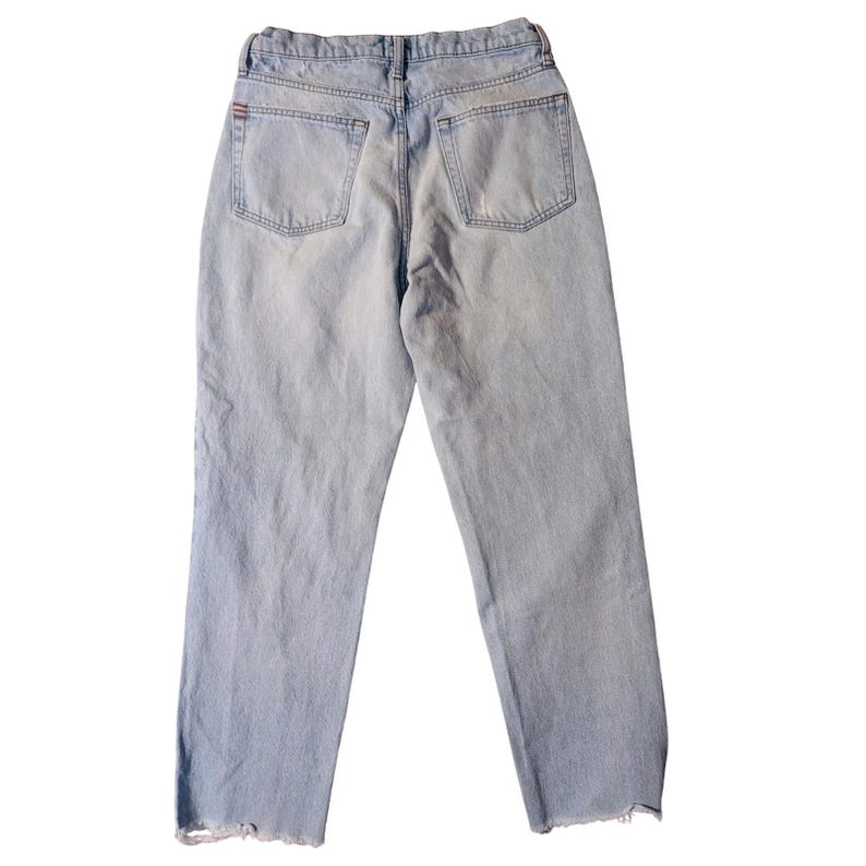 BDG Urban Outfitters Light Wash Distressed Button Fly Slim Straight Jeans Sz 28 image 2