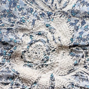 Johnny Was Workshop Blue Floral Dragon Embroidered Lace Button Down Shirt XS image 12