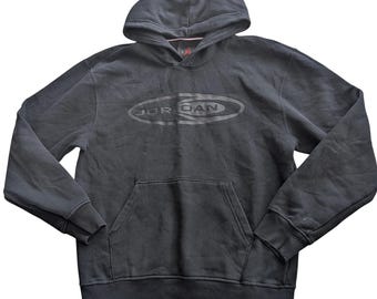 Air JORDAN Essentials Black Graphic Logo Pullover Hoodie Sweatshirt Sz S Nike