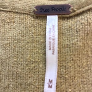 FREE PEOPLE Take Me Places Pullover Wasabi Oversized V-Neck Knit Sweater Size M image 4