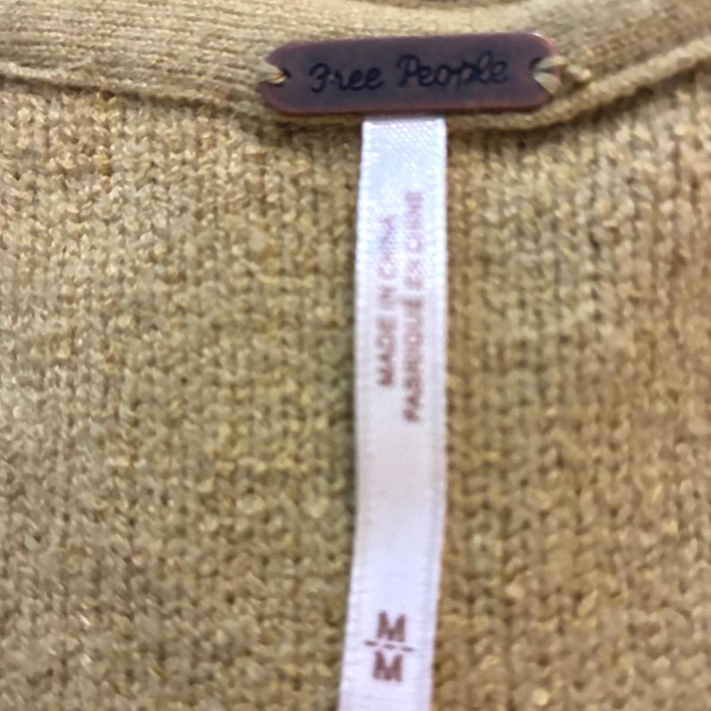 FREE PEOPLE Take Me Places Pullover Wasabi Oversized V-Neck Knit Sweater Size M image 4