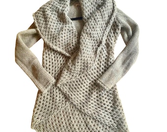 Anthropologie Elsamanda Italian Mohair Wool Knit Cardigan Sweater Sz SMALL