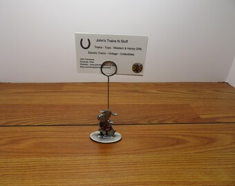T 590 St Nicholas Square Solid Pewter Dog Holder For Cards, Notes, Pictures & More 1980 Like New - Well Weighted