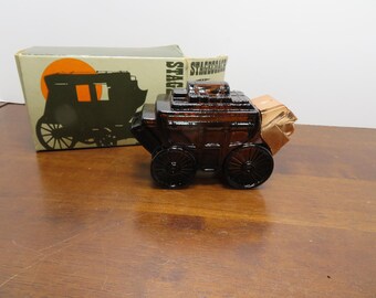 T 731 Vintage Avon 1970 Wild Country After Shave Stagecoach Full Bottle In Box