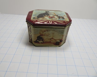 F 11 Vintage 1990 Hoyt's German Cologne Maroon And Gold Tin Great Condition