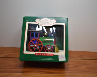 T 560 Vintage Hallmark Tin Locomotive 1987 Sixth In The Tin Series Tree Ornament Brand New Old Stock