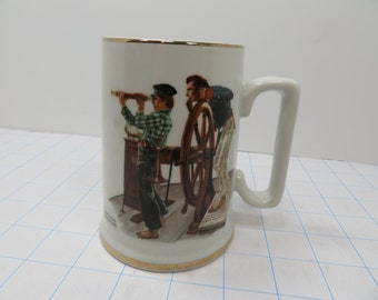 H 308  River Pilot Long John Silvers/Norman Rockwell Collector Mug - 1985 Brand New In Box