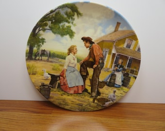 T 981 Ceramic Knowles 1985 "Oh What A Beautiful Morning" 8 1/2" Plate #3794-H Brand New Old Stock - Great Western Gift - With Certificate