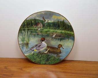T 474 Vintage 1986 The Pin Tail #9759G Plate 8 1/2" Edwin M Knowles In Original Box Mint No Chips Or Cracks Brand New Old Stock