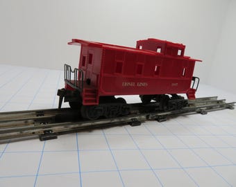 F 92 Lionel O/27 Gauge 1960 Lionel Lines 1007 Caboose Well Weighted, Weathered Well, Metal Wheels Post War