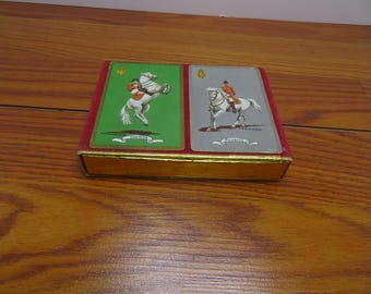 T 888 Vintage 1970 Congress 606 Playing Cards - Double Decks - Green/Silver - Great Condition