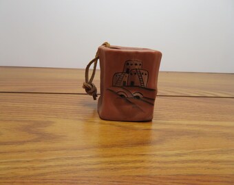 F 148 Vintage 1990's Santa Fe Hand Painted Ceramic Men's Cologne Bag - No Chips Or Cracks