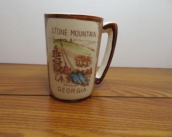 F 138 Vintage 1990 Stone Mountain Georgia Skylift Collector Ceramic Mug - No Cracks Or Chips
