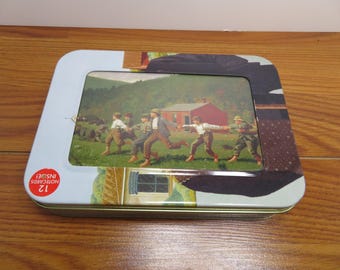 F 167 Vintage 2005 Greeting Card Tin With Some Of The Original Cards & Envelopes Excellent Condition