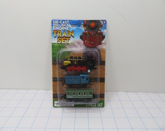 MH 620 Die-Cast Pull Back Train (3) Piece  Black/Red - Brand New Old Stock