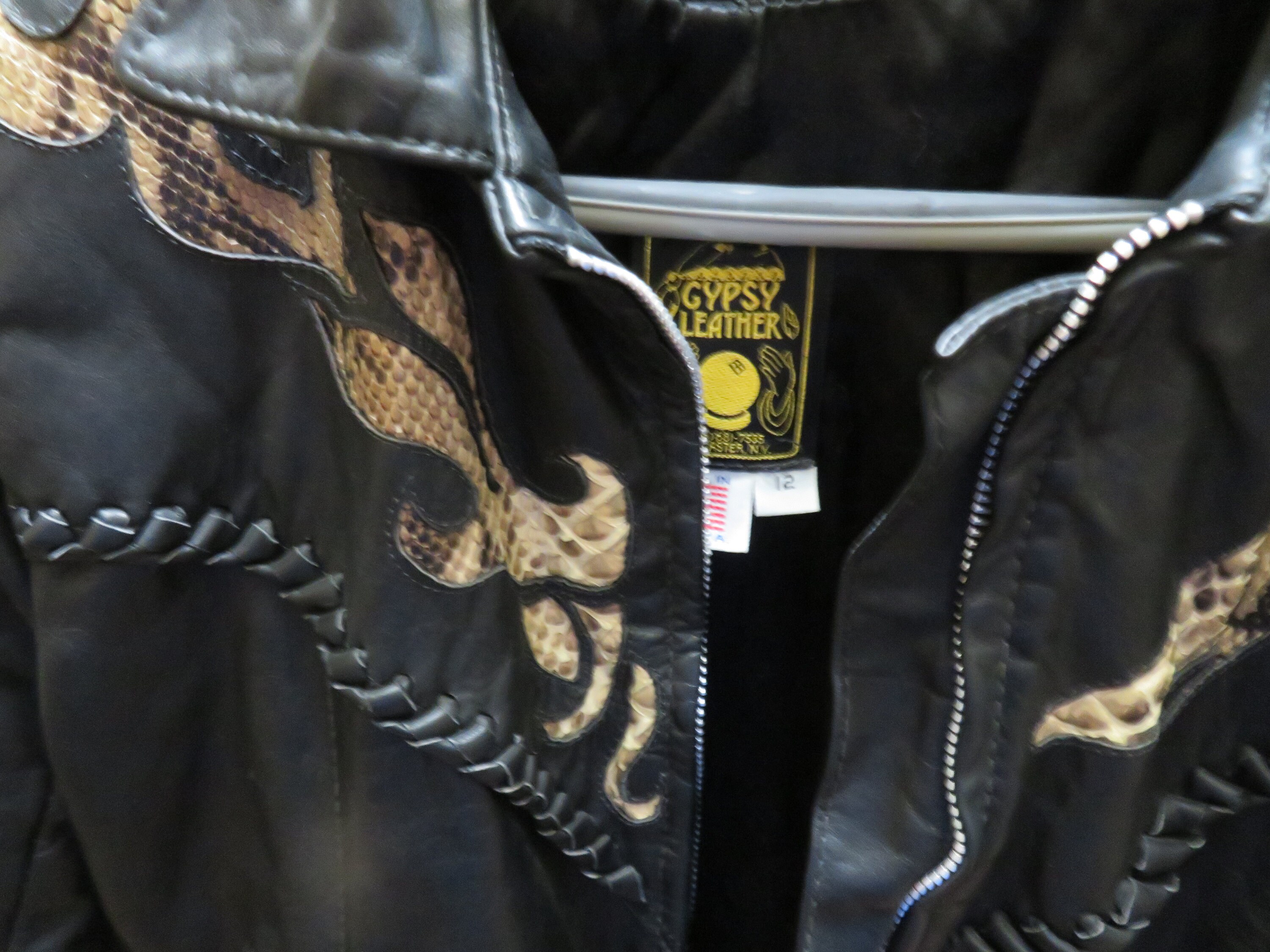 【SATIIIZ】Keria Vintage Fur Leather Jumper T 758 Gypsy Leather Bird of Paradise Black Leather Fringe