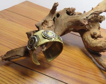 T 640 Vintage 1980 Cuff Bracelet Brass & Copper Excellent Condition
