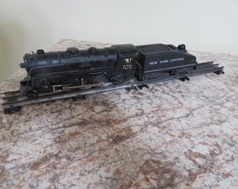 T 744 Marx O Gauge 999 Metal Engine With NYC Tender -1950 Runs Forward & Reverse Great - Headlight Not Working - Closed Spoke Cow Catcher