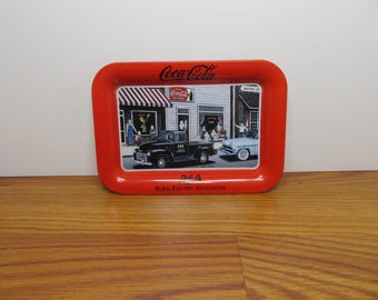 F 168 Vintage 2004 Coca Cola Tin Mini Tray Rural Electric Association Excellent Condition