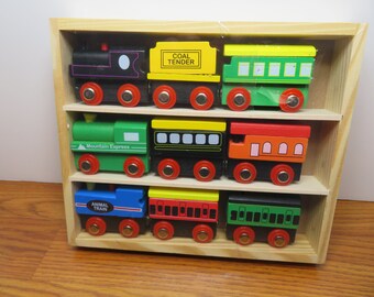 H 795 Children's Play Wooden Trains - (9) Piece - Brand New Old Stock