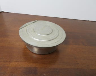 F 294 Vintage 1970 Woodbury Pewter Trinket Dish With Hinged Lid - Henry Ford Museum - Great Shape