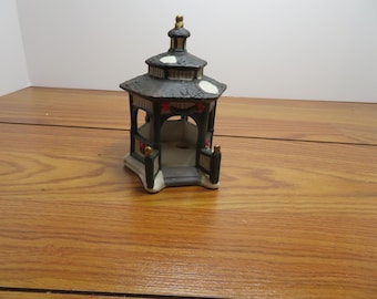 F 345 Vintage Holiday Time Porcelain 2004 Porcelain Gazebo Hand Painted, No Chips Or Cracks