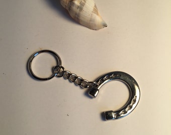 Horseshoe Key Chain - Chrome - Ready To Ship!