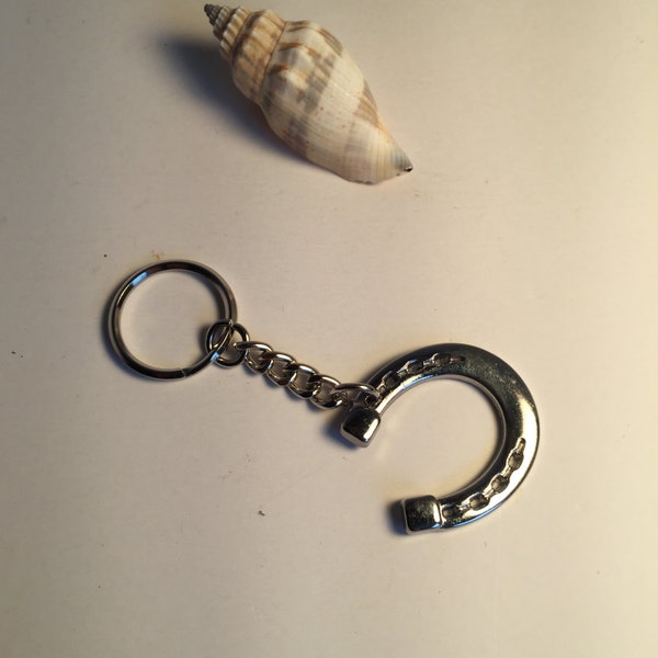 Horseshoe Key Chain - Chrome - Ready To Ship!