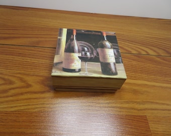 F 134 Vintage 2004 Wine Cocktail Chiseled Wet Stone By Fabrice De Villeneuve Set Of (4) Excellent Condition - Great Wine Gift