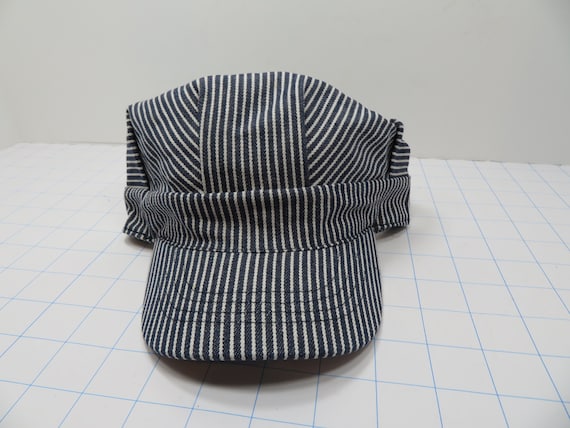 Boys Striped Engineer Hat Blue white Striped Adjustable Etsy