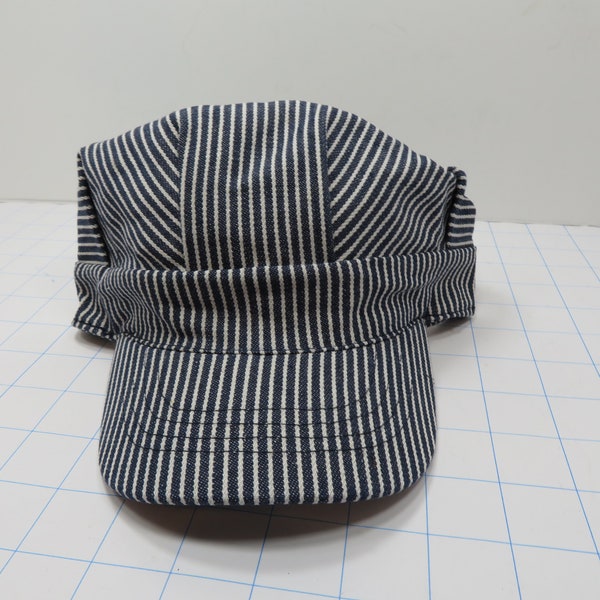 Boys Striped Engineer Hat Blue/White Striped