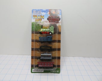 MH 623 Die-Cast Pull Back Train (5) Piece  Teal/ Red - Brand New Old Stock