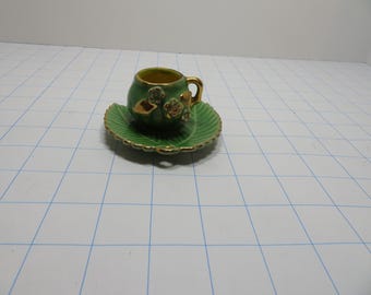 P 349 Vintage Murray Kreiss & Company 1950's  Ceramic Tea Cup And Saucer With Flowers No Cracks Or Chips