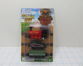MH 617 Die-Cast Pull Back Engine (3) Piece  Red - Brand New Old Stock