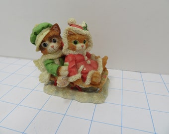 H 389  Kittens, by Priscilla Hillman / Enesco "Calico Kittens" series 1995 Vintage 5C10/039 Like New