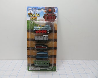 MH 621 Die-Cast Pull Back Train (5) Piece  Teal/Red - Brand New Old Stock