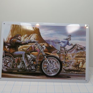 Vintage Tin Biker Sign New Old Stock