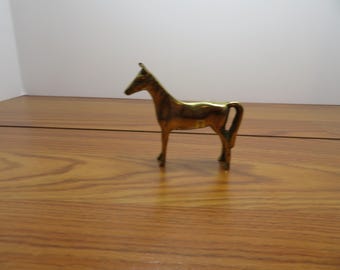 T 807 Vintage Solid Brass Horse Figurine 1970's Made In Korea - Excellent Condition