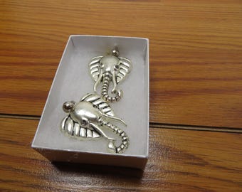 T 647 Vintage 1970 Earrings With Silver Tone & Black Accents Great Condition