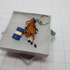 Rubber Key Chain - Barrel Racer