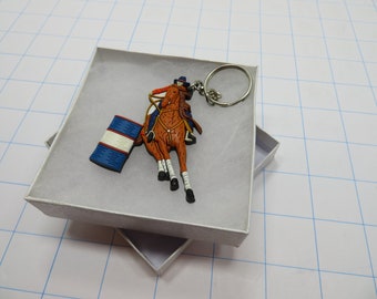 Rubber Key Chain - Barrel Racer