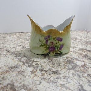 P 341 Vintage 1980&#39;s German Porcelain Sugar Bowl Hand Painted Flowers - No Chips Or Cracks
