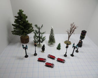 P 306 (16) Piece Scenery Set For HO & O Gauge Train Sets From The 80's And 90's Great Condition