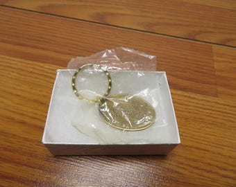 T 636 Vintage 1970 Grand Portage Lodge & Casino Brass Key Ring Brand New Still Sealed In Plastic
