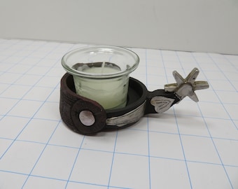 MH 535 Western Spur Votive Candle Holder - Silver Heart Brand New